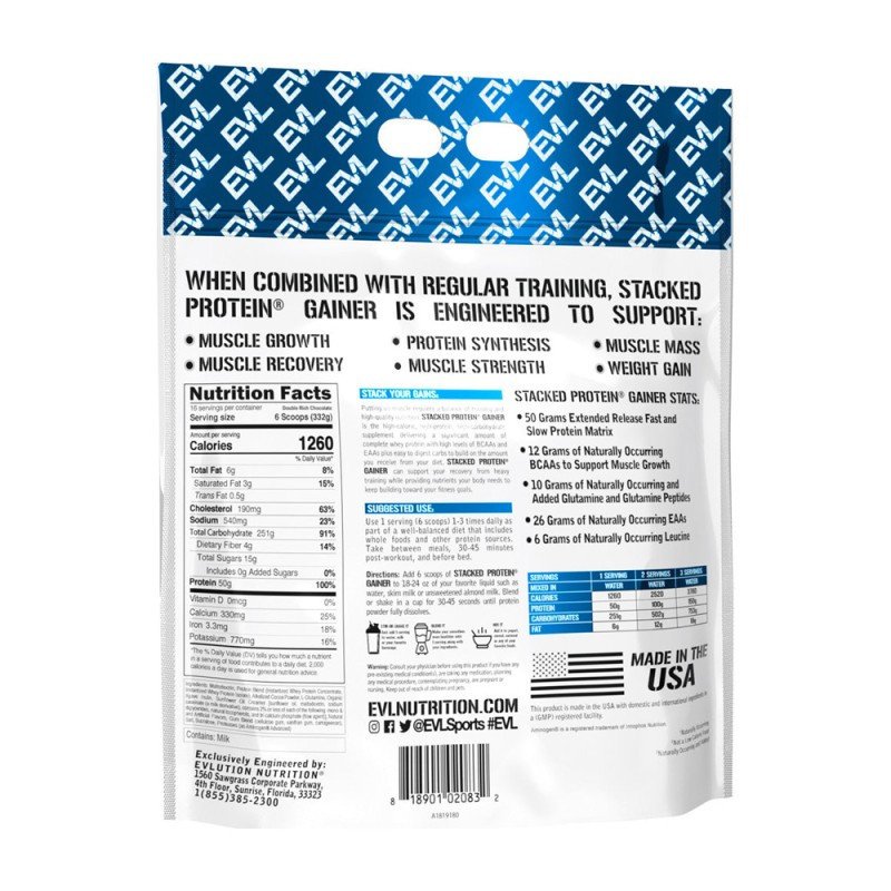 Stacked Protein Gainer - 5.4 Kg - EVL® - Evlution Nutrition – Image 3